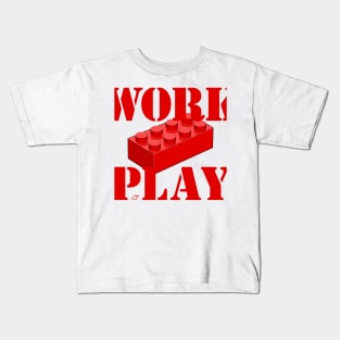 Work Play Brick - Red Kids T-Shirt